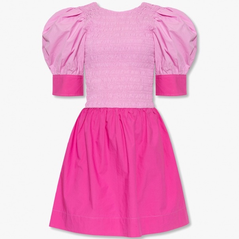 Ganni Pink Cuff Sleeve Dress BNWT